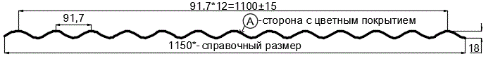 Фото: Профнастил МП18 х 1100 - A (ПЭ-01-2004-0.7) в Москве