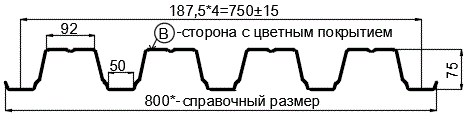 Фото: Профнастил Н75 х 750 - B (ПЭ-01-9003-0.7) в Москве