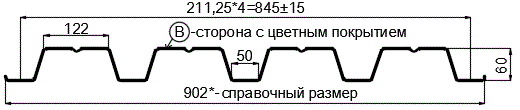 Фото: Профнастил Н60 х 845 - B (PURMAN-20-Tourmalin-0.5) в Москве