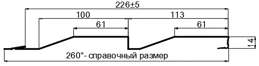 Фото: Сайдинг МП СК-14х226 (ПЭ-01-RR32-0.45) в Москве