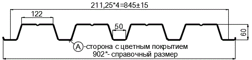 Фото: Профнастил Н60 х 845 - A (ПЭ-01-8017-0.65) в Москве