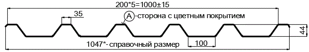 Фото: Профнастил С44 х 1000 - A NormanMP (ПЭ-01-5015-0.5) в Москве