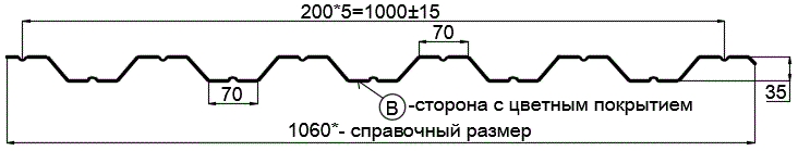 Фото: Профнастил НС35 х 1000 - B (PURETAN-20-8017-0.5) в Москве