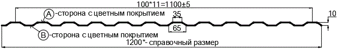 Фото: Профнастил МП10 х 1100 - B (ECOSTEEL_MA_Д-12-Античный Дуб-0.45) в Москве