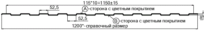 Фото: Профнастил С8 х 1150 - B (ECOSTEEL_T_Д-01-ЗолотойДуб-0.5) в Москве