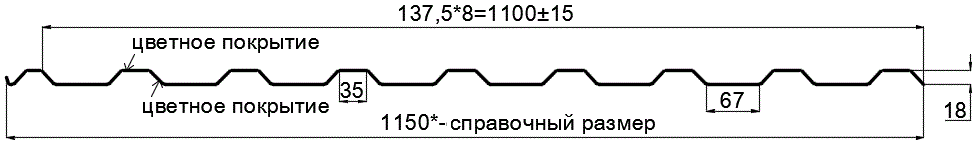 Фото: Профнастил МП20 х 1100 - R (ECOSTEEL_T_Д-01-ЗолотойДуб-0.5) в Москве