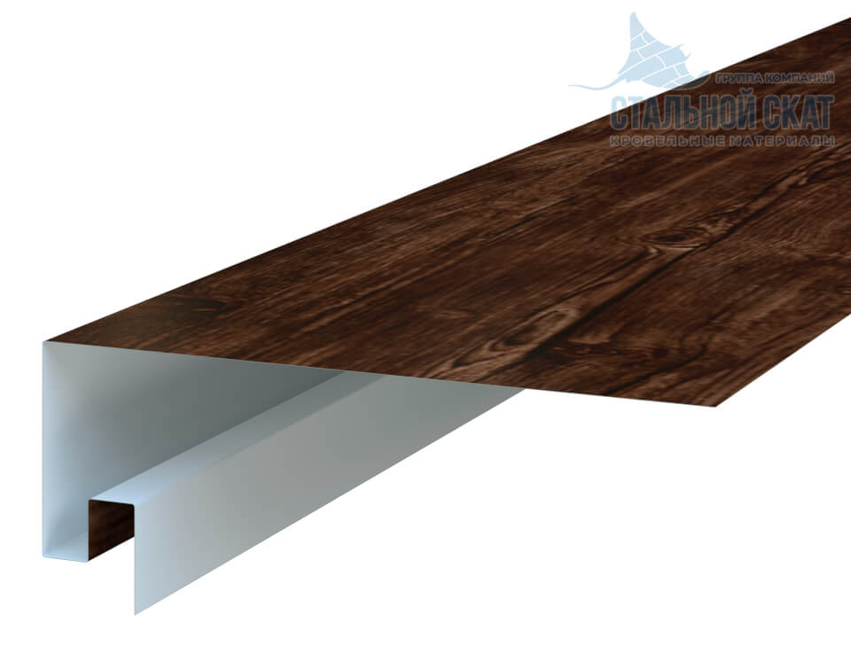 Фото: Планка откоса сложная 3D 245х75х3000 (ECOSTEEL_MA-01-Бразил. Вишня-0.5) в Москве