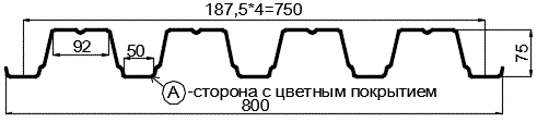 Фото: Профнастил Н75 х 750 - A (ПЭ-01-1015-0.7) в Москве