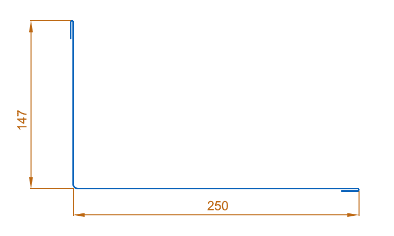 Планка примыкания верхняя 250х147х2000 (ПЭ-01-6019-0.45)