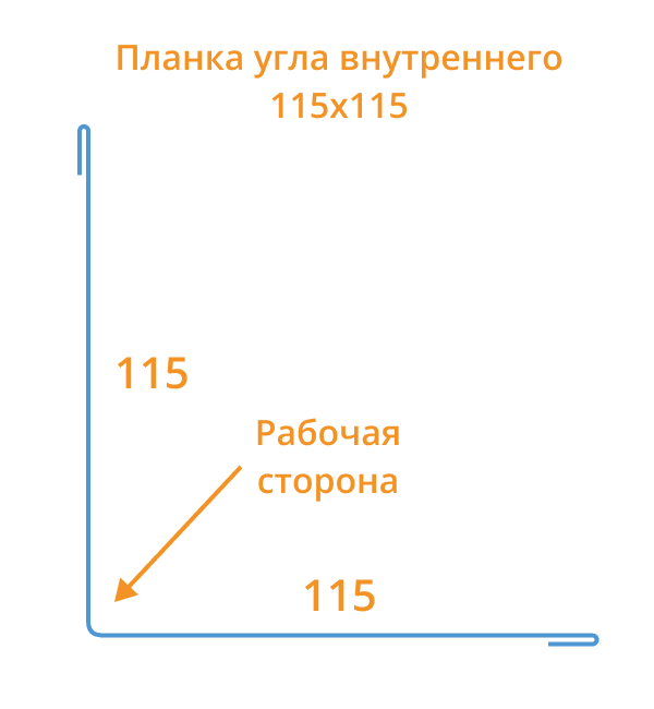 Планка угла внутреннего 115х115х2000 (ПЭ-01-6019-0.45)