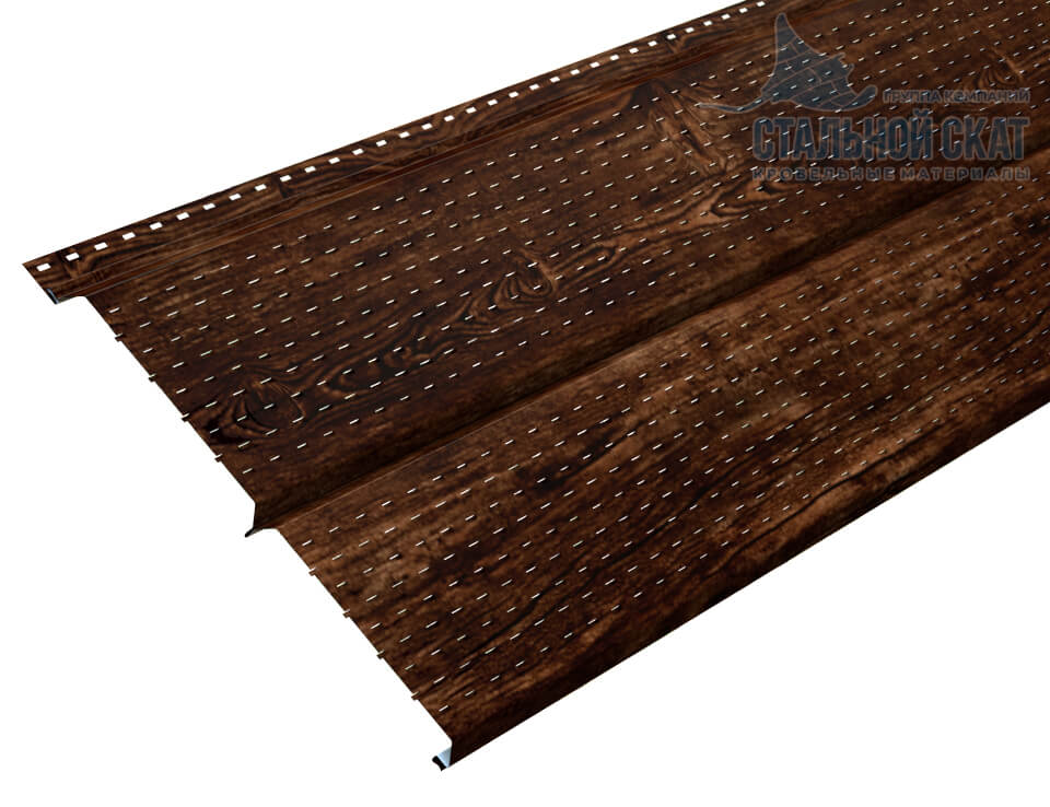 Софит перфор. Lбрус-XL-14х335 (ECOSTEEL_MA-01-Бразил. Вишня-0.5)