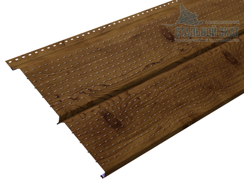 Софит перфор. Lбрус-XL-14х335 (ECOSTEEL_T-12-Дуб-0.45)