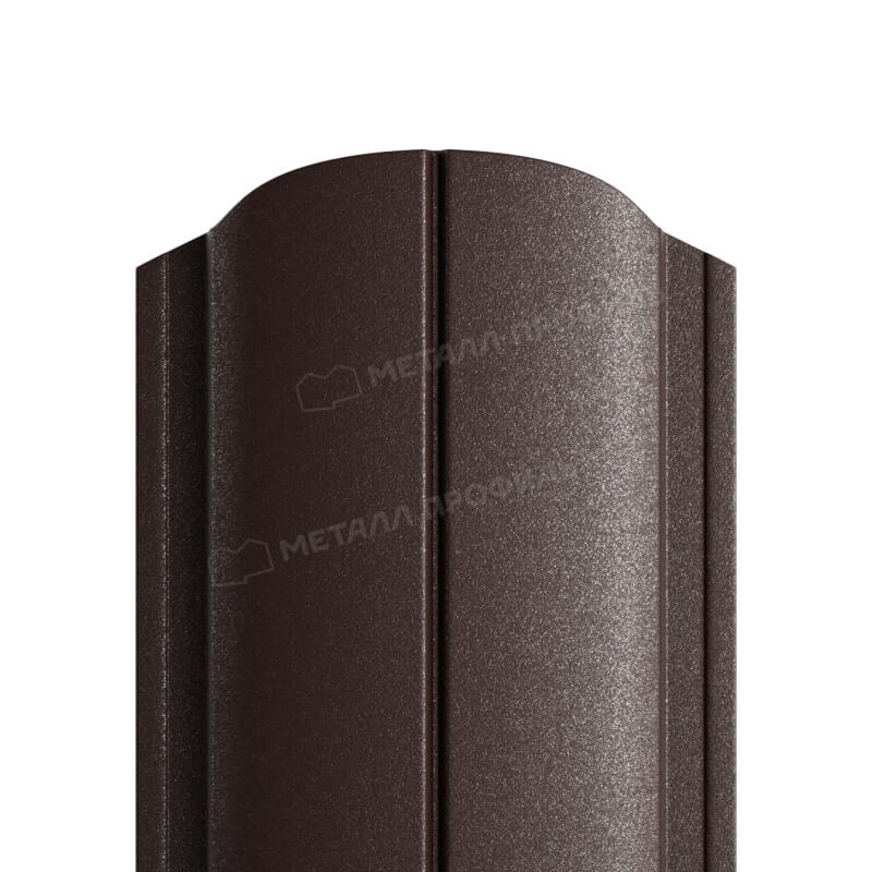 Штакетник металлический МП ELLIPSE-O 19х126 (VALORI-20-DarkBrown\Color-0.5).