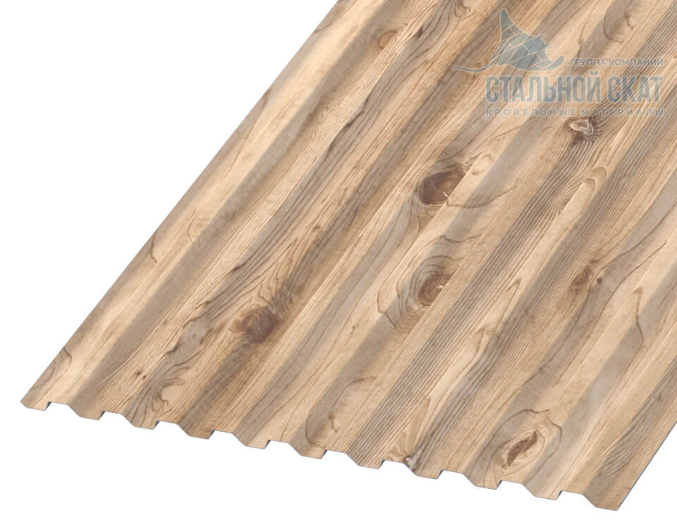 Профнастил С21 х 1000 - B (ECOSTEEL_T-12-Орех-0.45)