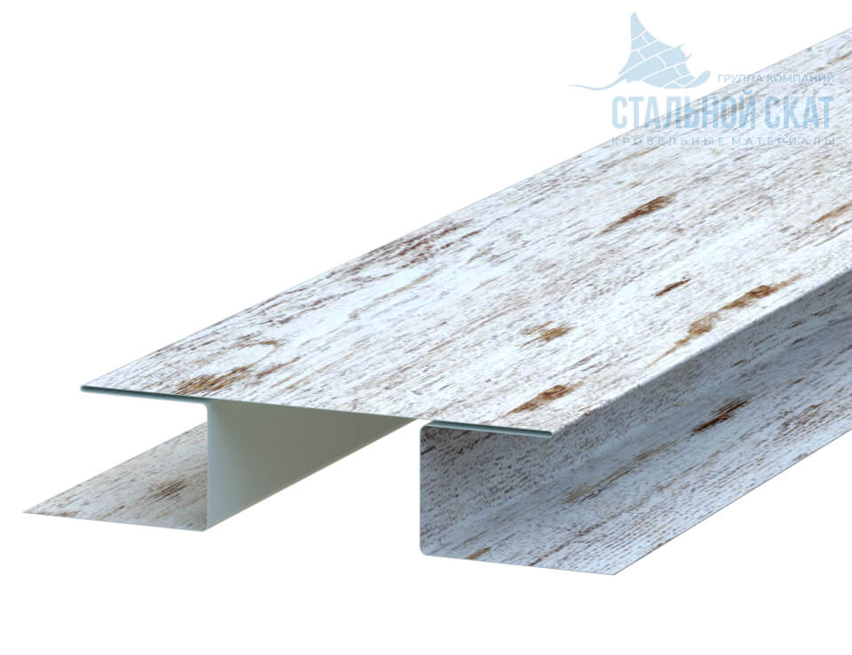 Планка стыковочная сложная 75х3000 (ECOSTEEL_MA-01-Беленый Дуб-0.5)