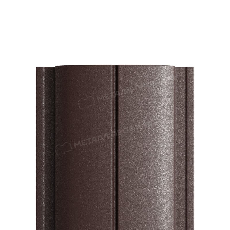 Штакетник металлический МП ELLIPSE-T 19х126 (VALORI-20-DarkBrown\Color-0.5).