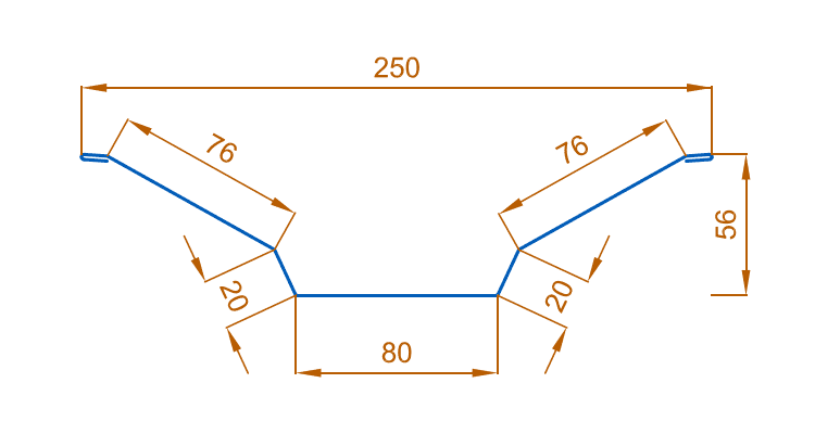 Планка ендовы верхняя 76х76х2000 (ОЦ-01-БЦ-0.45)