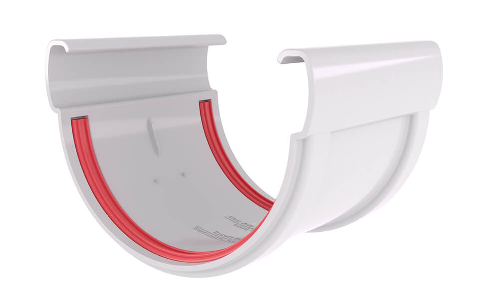 Соединитель желобов Дизайн 135 ПВХ Grand Line бордо (RAL 3005)