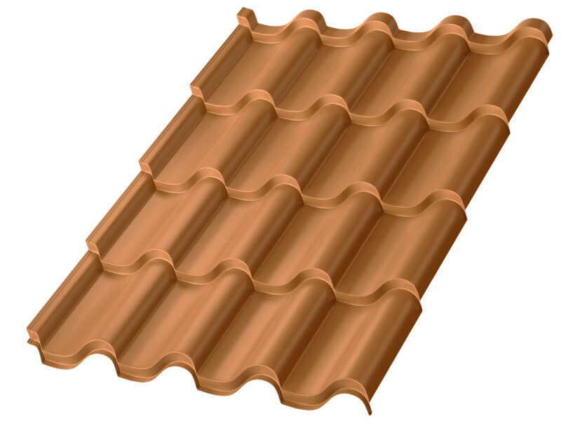 Металлочерепица МП Монтерроса-S (AGNETA-20-Copper\Copper-0.5)