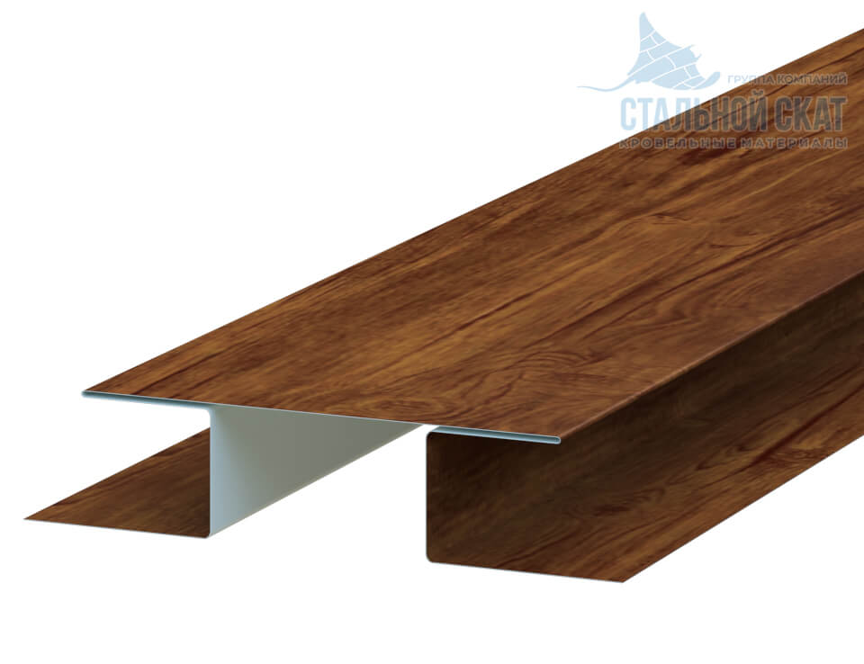 Планка стыковочная сложная 75х3000 (ECOSTEEL-01-МореныйДуб-0.5)