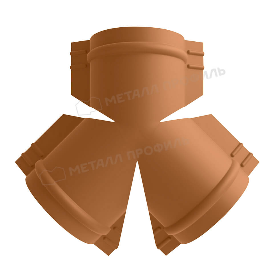 Y-образный тройник для круглого конька R110 (AGNETA-20-Медь\Медь-0.5)
