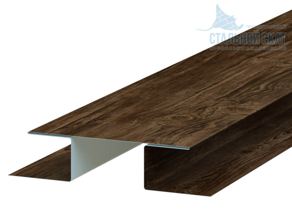 Планка стыковочная сложная 75х3000 (ECOSTEEL_MA-01-МореныйДуб-0.5)