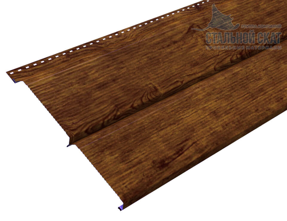 Сайдинг Lбрус-XL-В-14х335 (ECOSTEEL-01-МореныйДуб-0.5)
