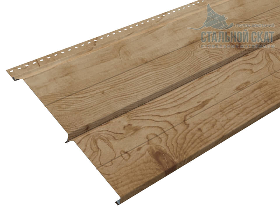 Сайдинг Lбрус-XL-Н-14х335 (ECOSTEEL_MA-01-Сосна-0.5)