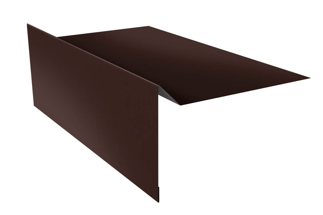 Планка ветровая для мягкой кровли простая 100х20х100 0,5 Satin Matt RAL 8017 шоколад (2м)